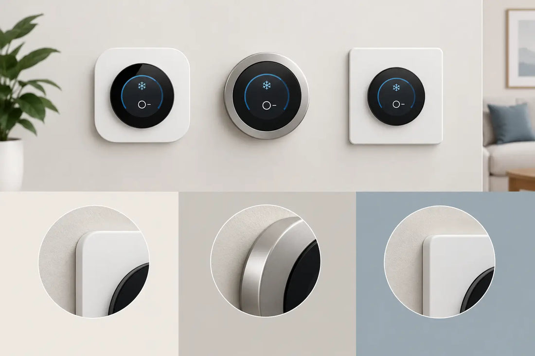 Thermostat Trim Comparison for a Polished Wall