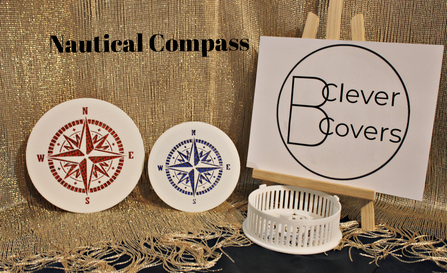 Decorative Smoke Detector Cover - Nautical Compass Wall Mount Only - Only Cover No Base or Screen